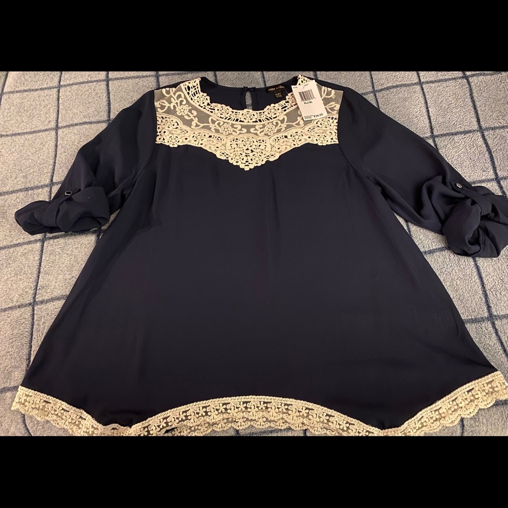 Teen blue flower blouse